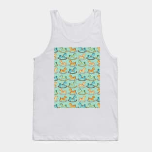 Cute and Adorable Rocking Horse Seamless Pattern Design Tank Top